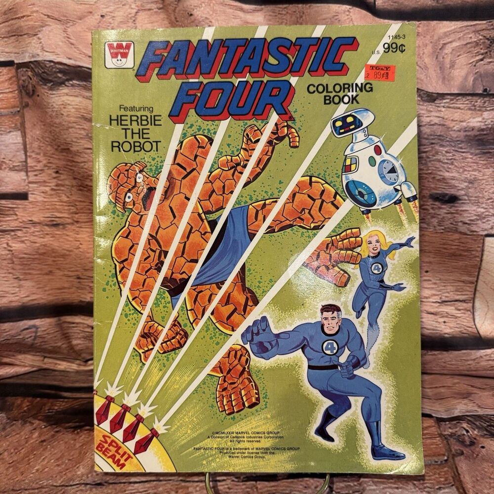 1979 Whitman Marvel Fantastic Four Coloring Book Featuring Herbie The Robot